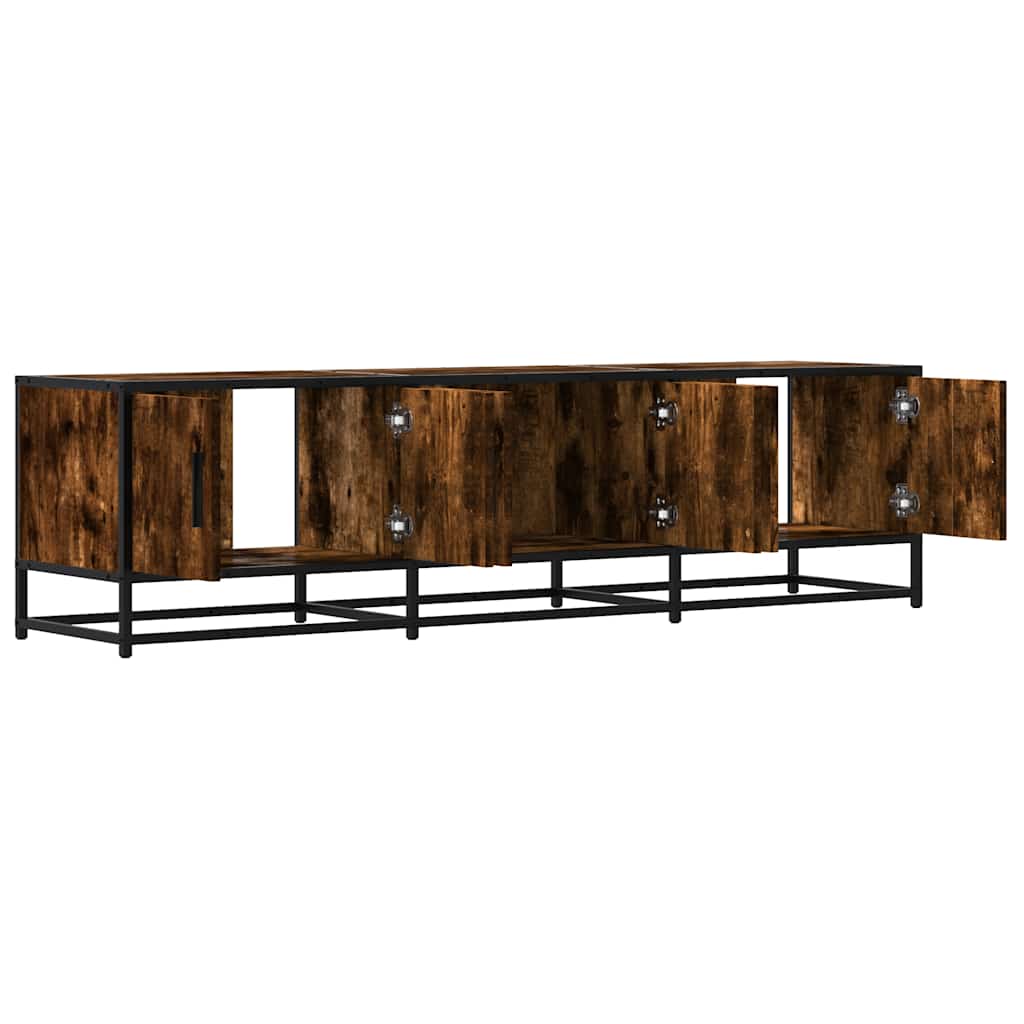 vidaXL Dulap TV stejar fumuriu, 150x35x41 cm lemn prelucrat și metal