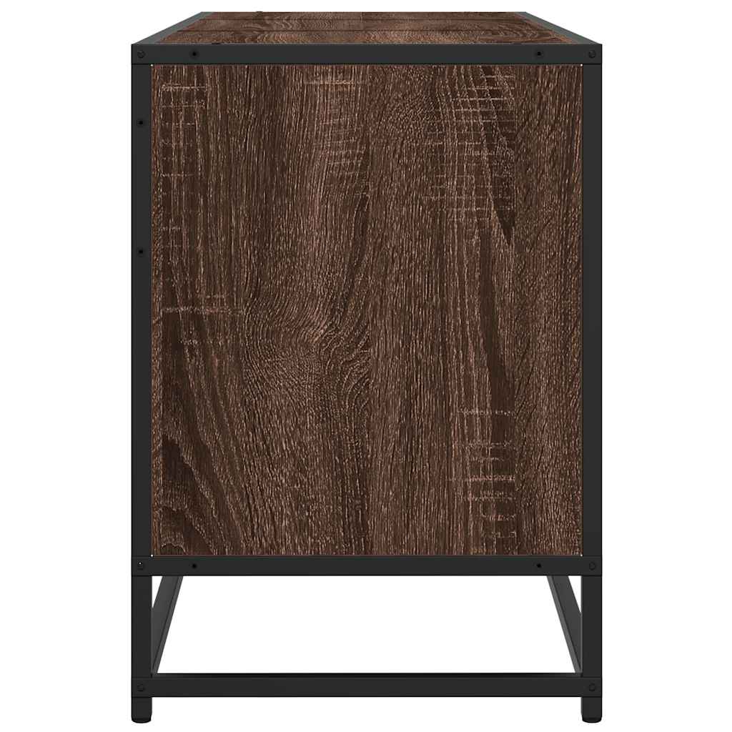 vidaXL Dulap TV, stejar maro, 150x35x41 cm, lemn prelucrat și metal vidaXL Dulap TV, stejar maro, 150x35x41 cm, lemn prelucrat și metal