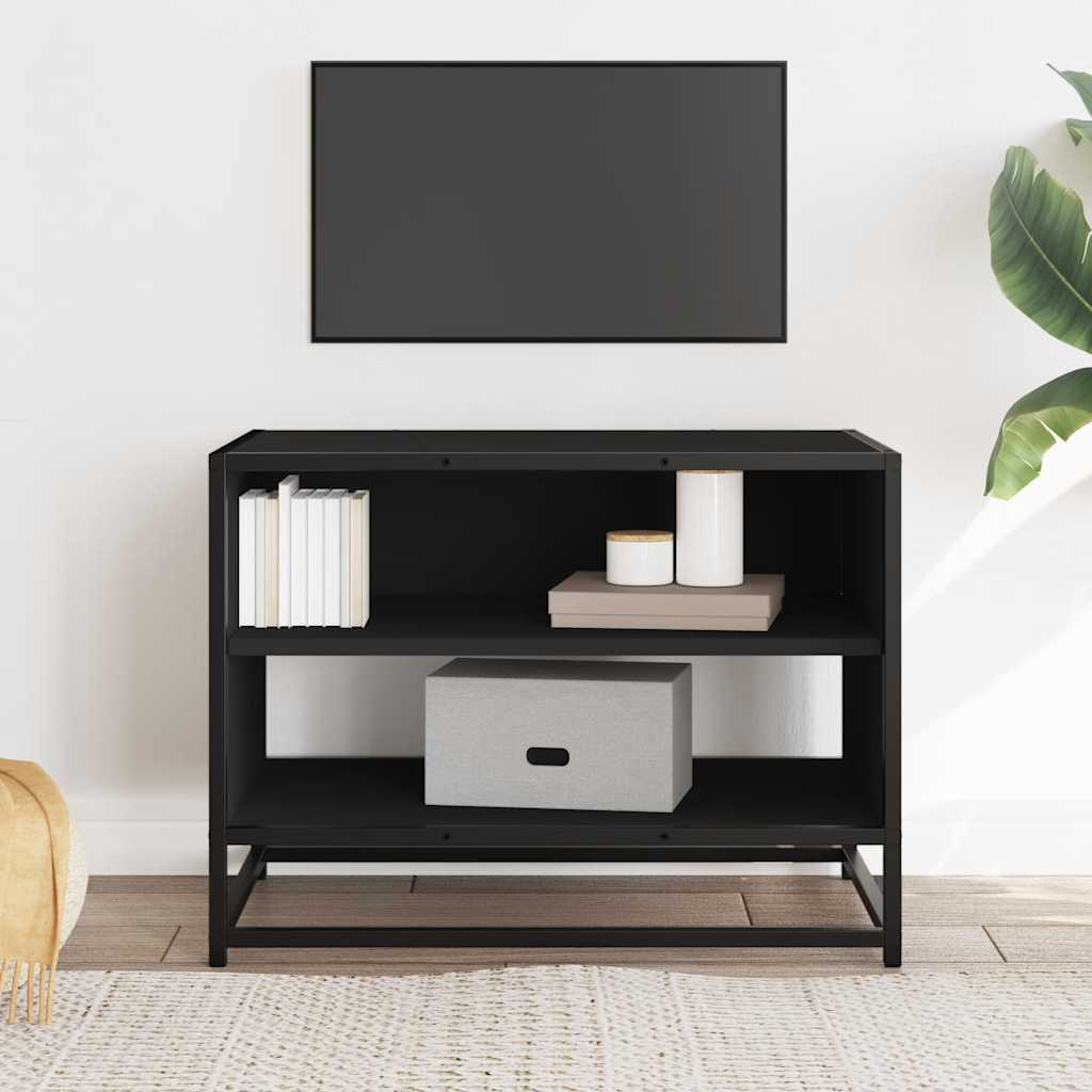 vidaXL Dulap TV, negru, 61x40x46 cm, lemn prelucrat și metal vidaXL Dulap TV, negru, 61x40x46 cm, lemn prelucrat și metal