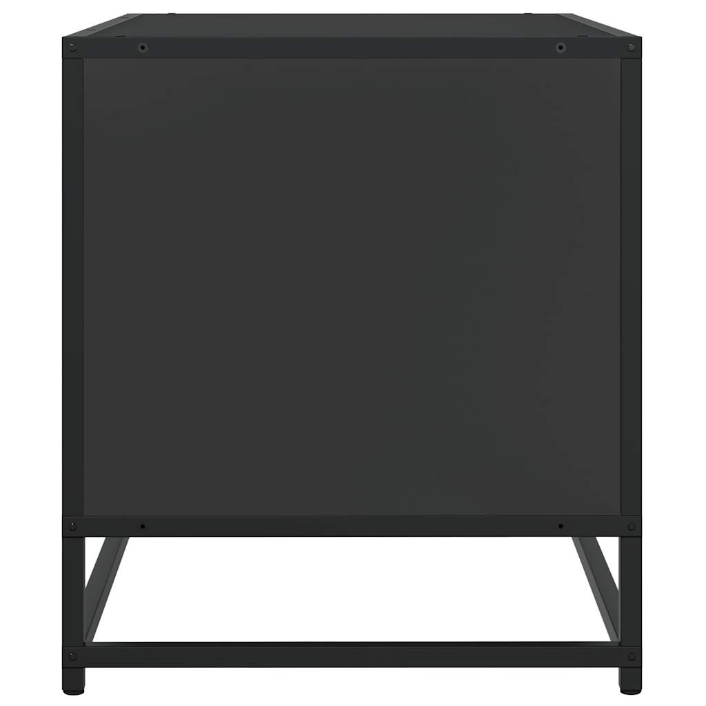 vidaXL Dulap TV, negru, 61x40x46 cm, lemn prelucrat și metal vidaXL Dulap TV, negru, 61x40x46 cm, lemn prelucrat și metal