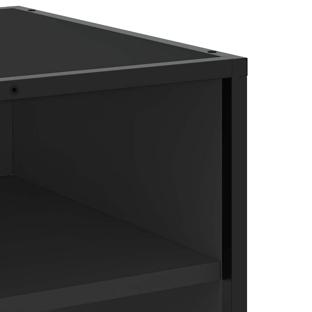 vidaXL Dulap TV, negru, 61x40x46 cm, lemn prelucrat și metal vidaXL Dulap TV, negru, 61x40x46 cm, lemn prelucrat și metal