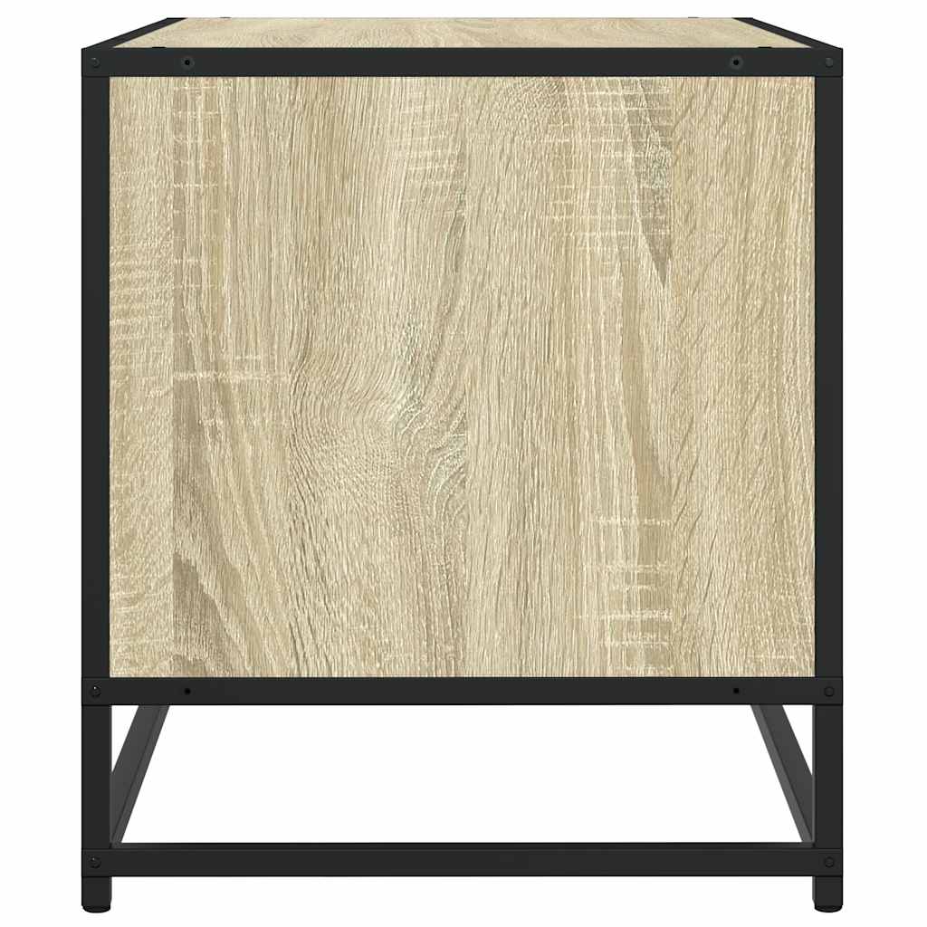 vidaXL Comodă TV, stejar sonoma, 61x40x46 cm, lemn prelucrat și metal vidaXL Comodă TV, stejar sonoma, 61x40x46 cm, lemn prelucrat și metal