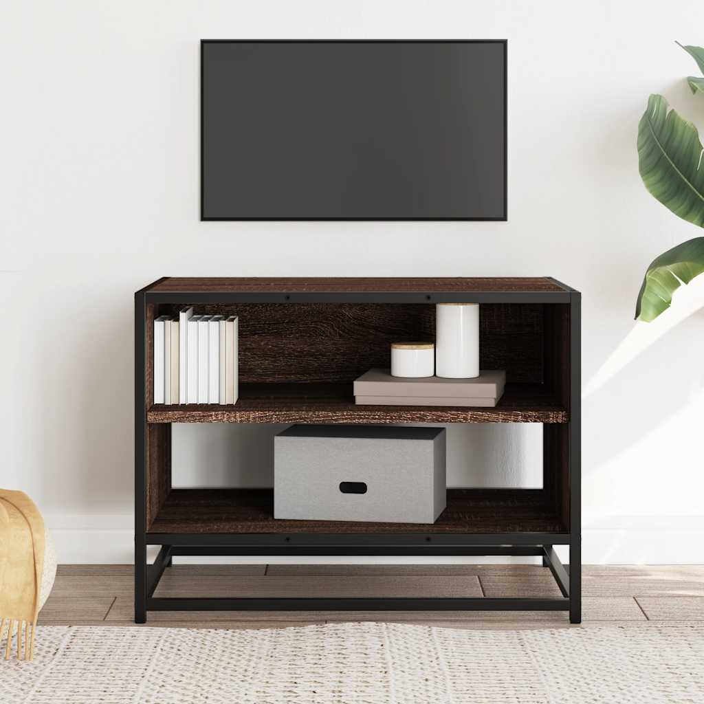 vidaXL Comodă TV, stejar maro, 61x40x46 cm lemn prelucrat și metal