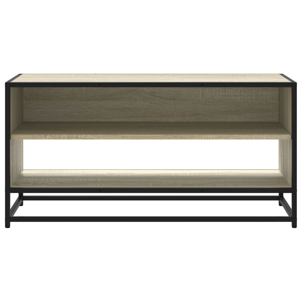 vidaXL Comodă TV, stejar sonoma, 91x40x46 cm, lemn prelucrat și metal