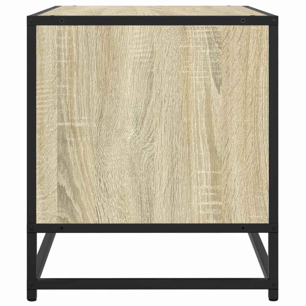 vidaXL Comodă TV, stejar sonoma, 91x40x46 cm, lemn prelucrat și metal