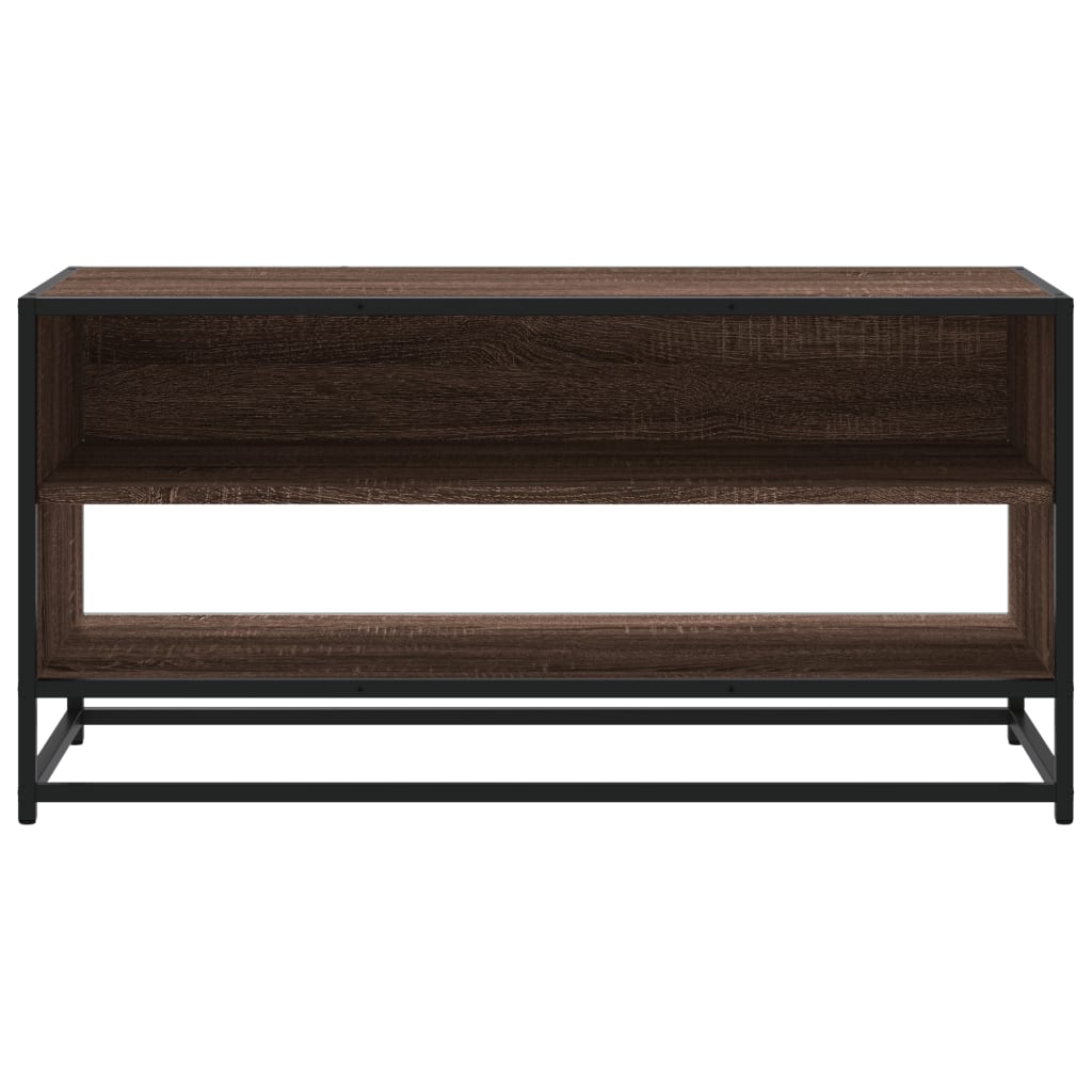 vidaXL Comodă TV, stejar maro, 91x40x46 cm lemn prelucrat și metal vidaXL Comodă TV, stejar maro, 91x40x46 cm lemn prelucrat și metal