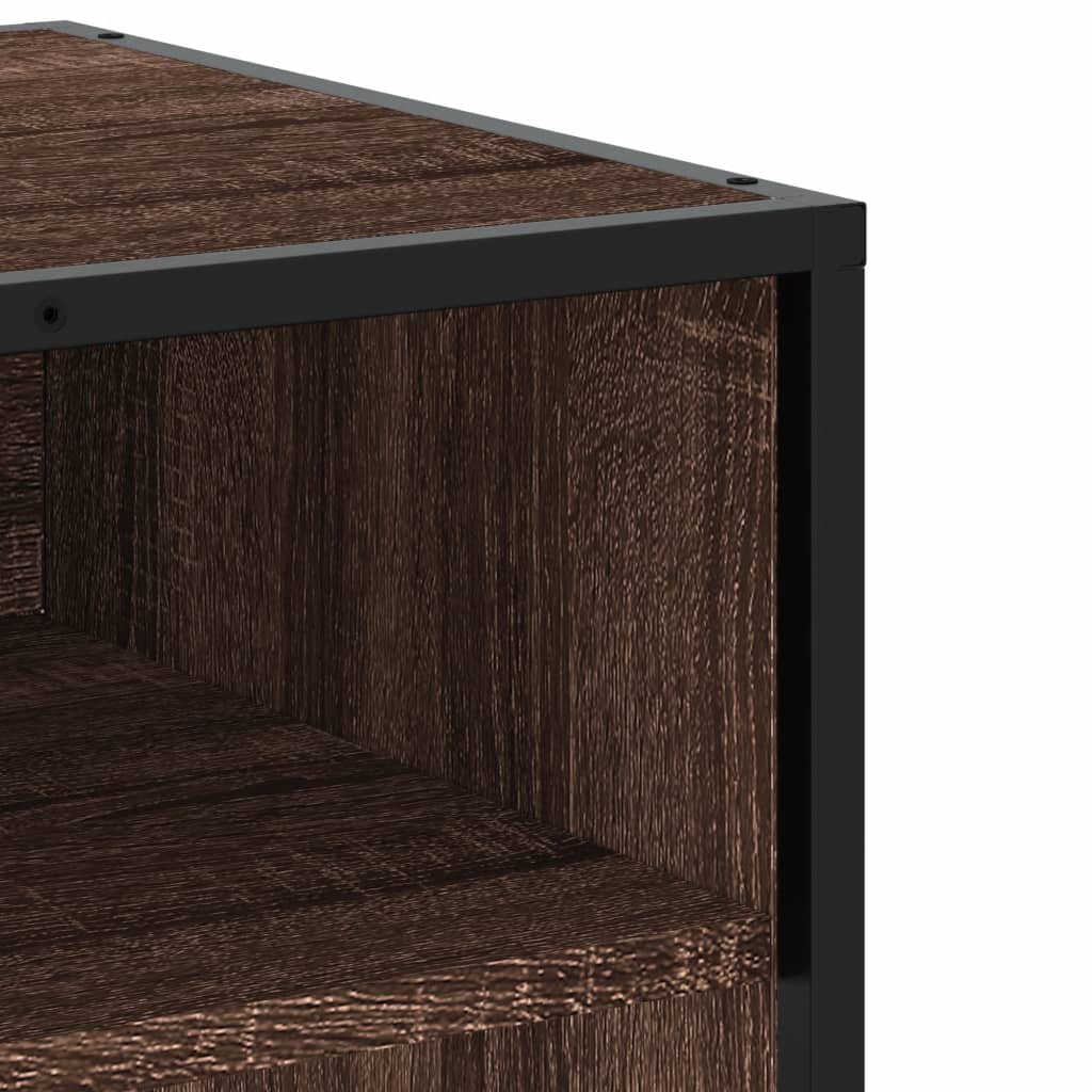 vidaXL Comodă TV, stejar maro, 91x40x46 cm lemn prelucrat și metal vidaXL Comodă TV, stejar maro, 91x40x46 cm lemn prelucrat și metal