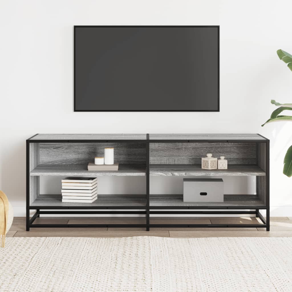 vidaXL Dulap TV, gri sonoma, 120,5x40x46 cm, lemn prelucrat și metal