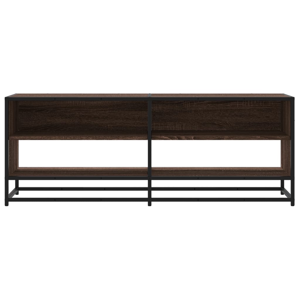 vidaXL Dulap TV stejar maro, 120,5x40x46 cm, lemn prelucrat și metal