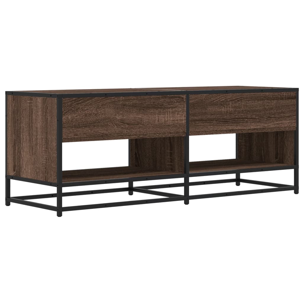 vidaXL Dulap TV stejar maro, 120,5x40x46 cm, lemn prelucrat și metal