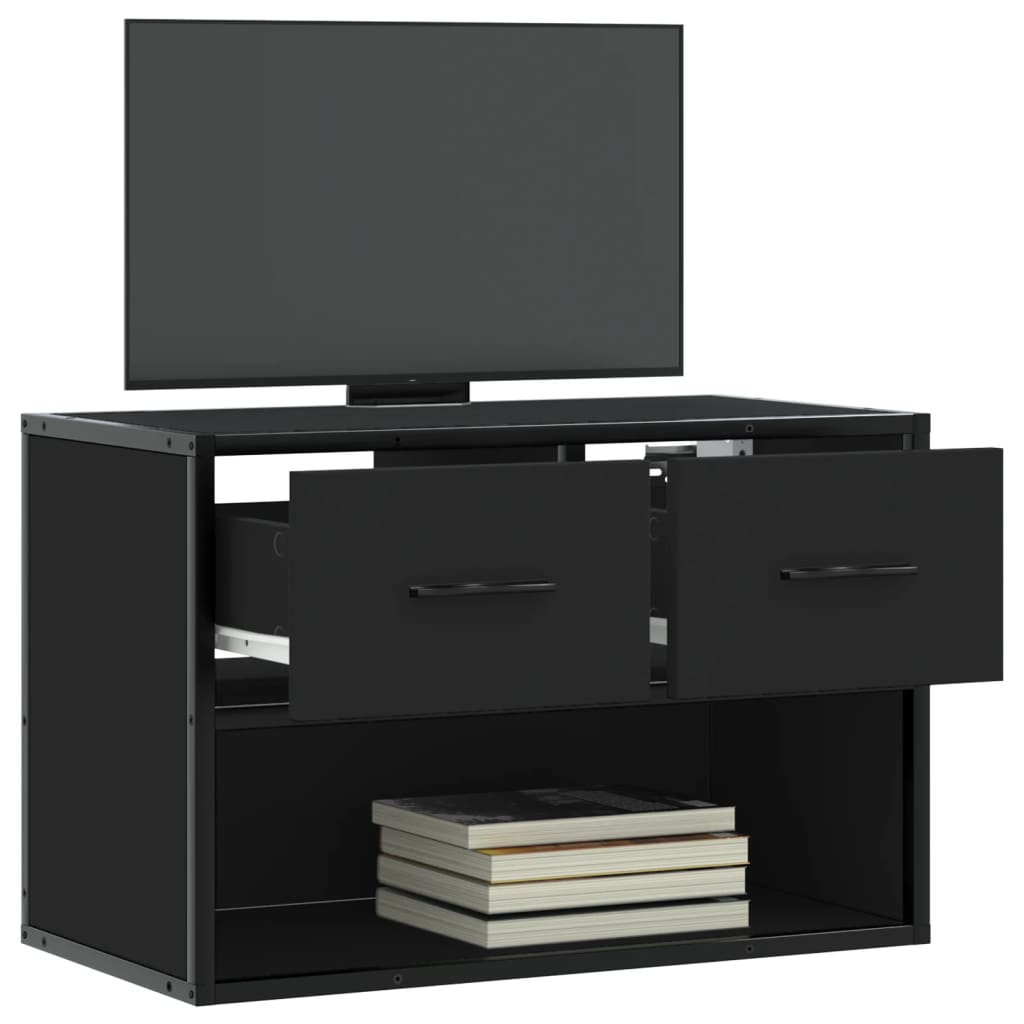 vidaXL Dulap TV, negru, 60x31x39,5 cm, lemn prelucrat și metal vidaXL Dulap TV, negru, 60x31x39,5 cm, lemn prelucrat și metal