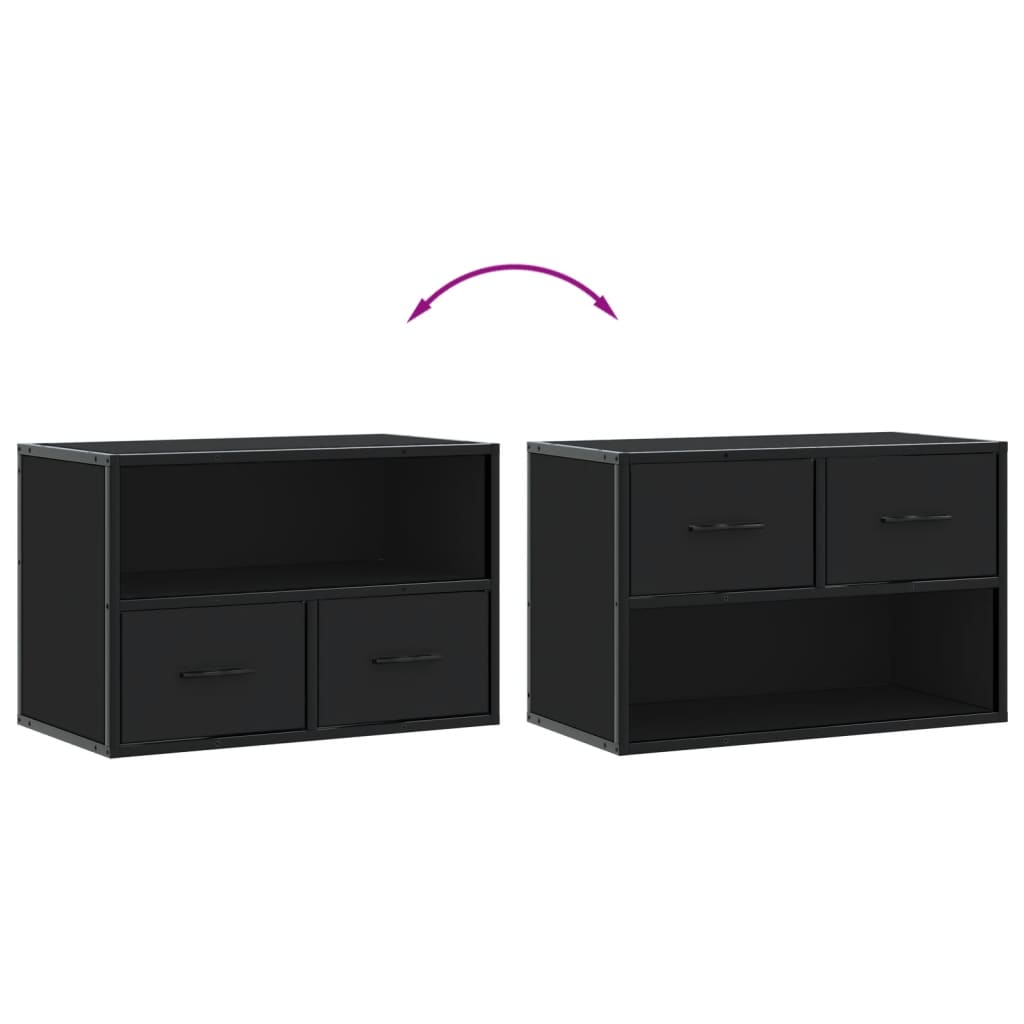 vidaXL Dulap TV, negru, 60x31x39,5 cm, lemn prelucrat și metal vidaXL Dulap TV, negru, 60x31x39,5 cm, lemn prelucrat și metal