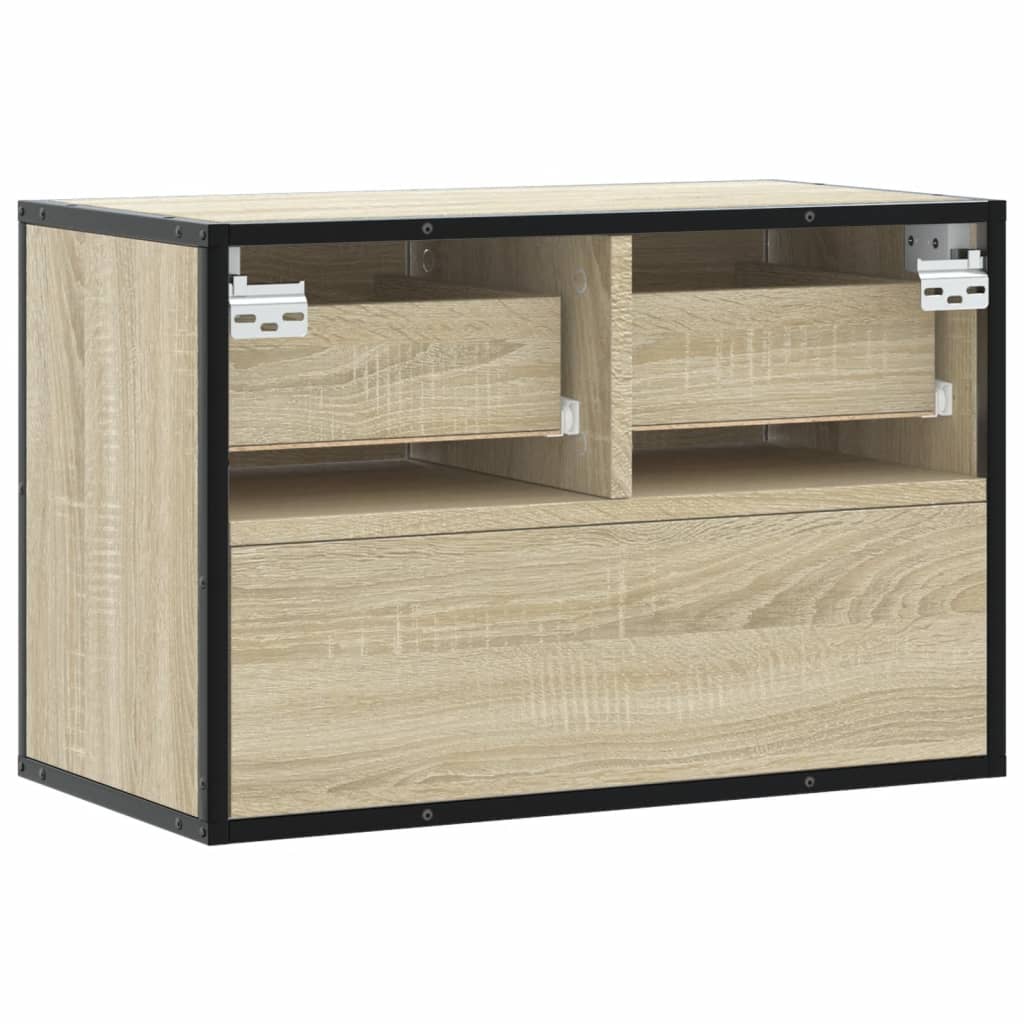 vidaXL Dulap TV, stejar sonoma, 60x31x39,5cm, lemn prelucrat și metal vidaXL Dulap TV, stejar sonoma, 60x31x39,5cm, lemn prelucrat și metal
