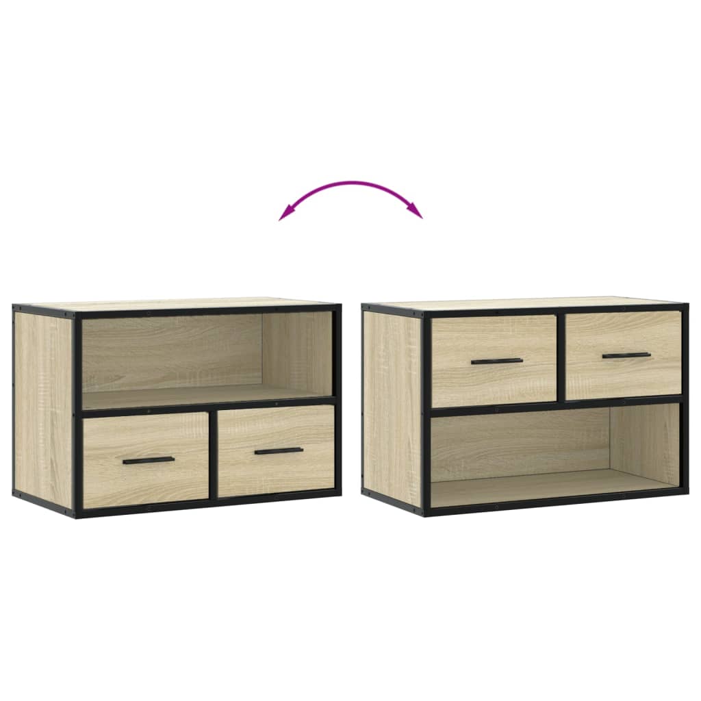 vidaXL Dulap TV, stejar sonoma, 60x31x39,5cm, lemn prelucrat și metal vidaXL Dulap TV, stejar sonoma, 60x31x39,5cm, lemn prelucrat și metal