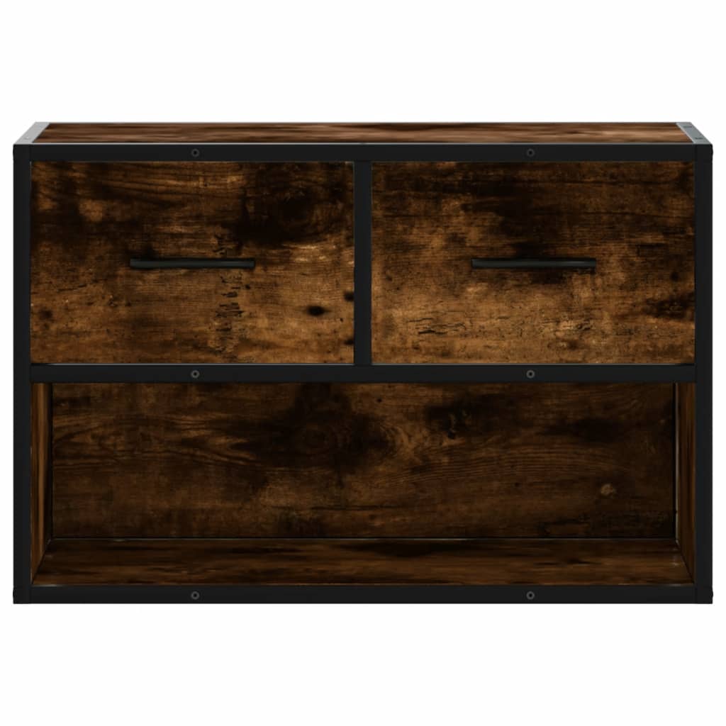 vidaXL Dulap TV, stejar fumuriu, 60x31x39,5 cm lemn și metal