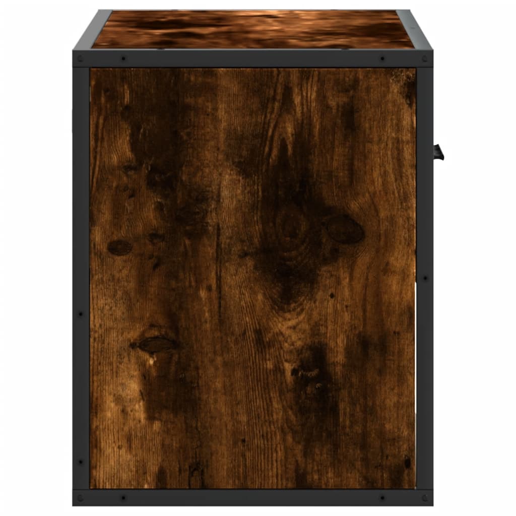 vidaXL Dulap TV, stejar fumuriu, 60x31x39,5 cm lemn și metal