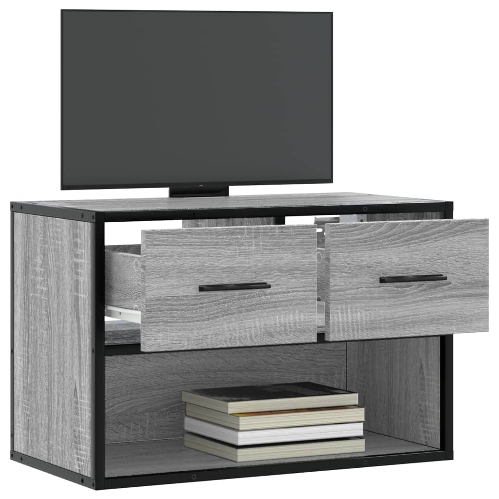 vidaXL Dulap TV, gri sonoma, 60x31x39,5 cm, lemn prelucrat și metal