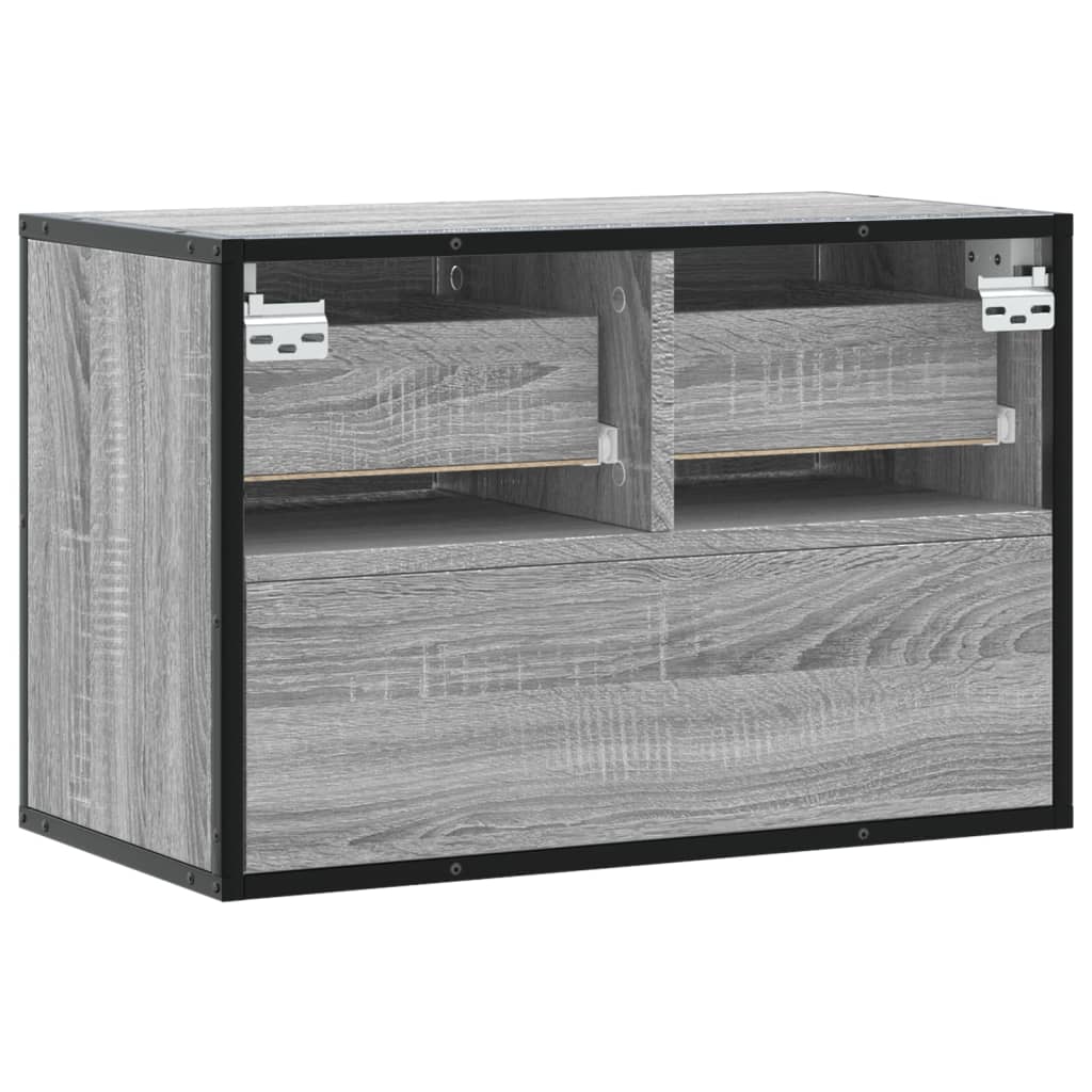 vidaXL Dulap TV, gri sonoma, 60x31x39,5 cm, lemn prelucrat și metal
