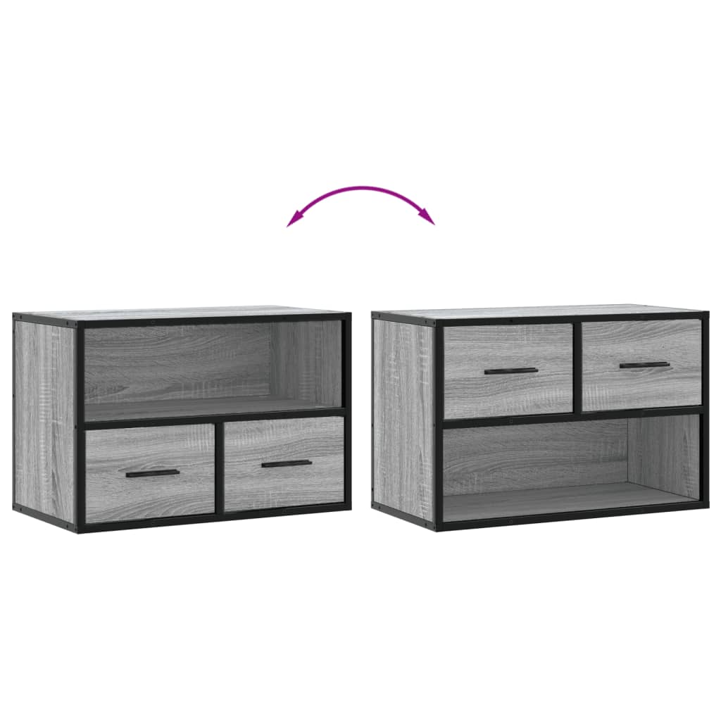 vidaXL Dulap TV, gri sonoma, 60x31x39,5 cm, lemn prelucrat și metal