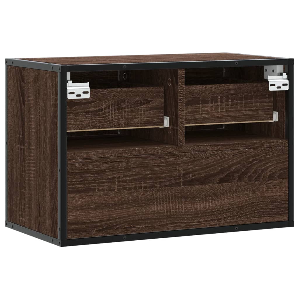 vidaXL Dulap TV, stejar maro, 60x31x39,5 cm, lemn prelucrat și metal vidaXL Dulap TV, stejar maro, 60x31x39,5 cm, lemn prelucrat și metal