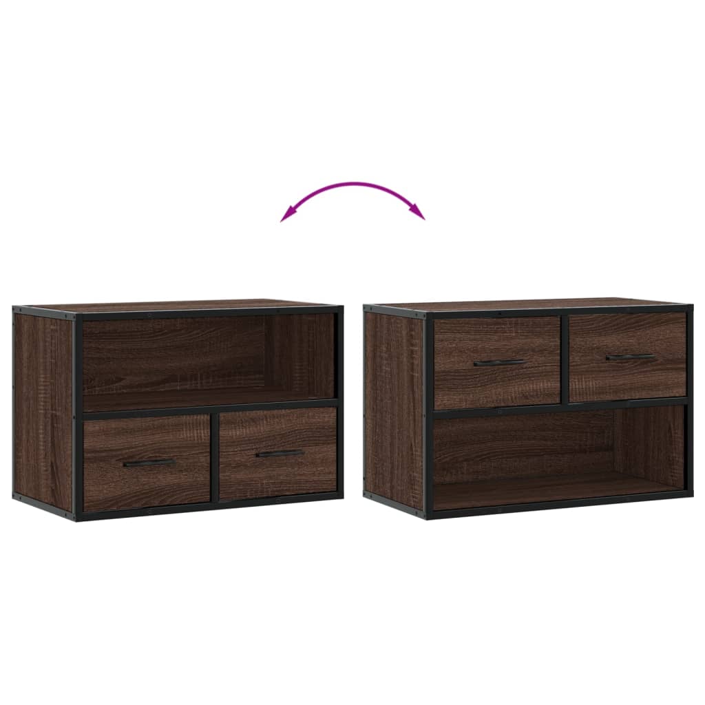 vidaXL Dulap TV, stejar maro, 60x31x39,5 cm, lemn prelucrat și metal vidaXL Dulap TV, stejar maro, 60x31x39,5 cm, lemn prelucrat și metal