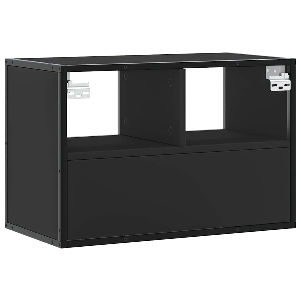 vidaXL Dulap TV, negru, 60x31x39,5 cm, lemn prelucrat și metal vidaXL Dulap TV, negru, 60x31x39,5 cm, lemn prelucrat și metal