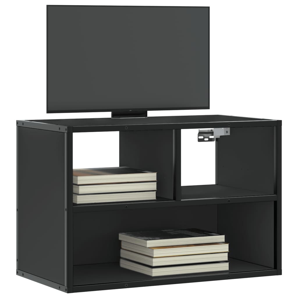 vidaXL Dulap TV, negru, 60x31x39,5 cm, lemn prelucrat și metal vidaXL Dulap TV, negru, 60x31x39,5 cm, lemn prelucrat și metal
