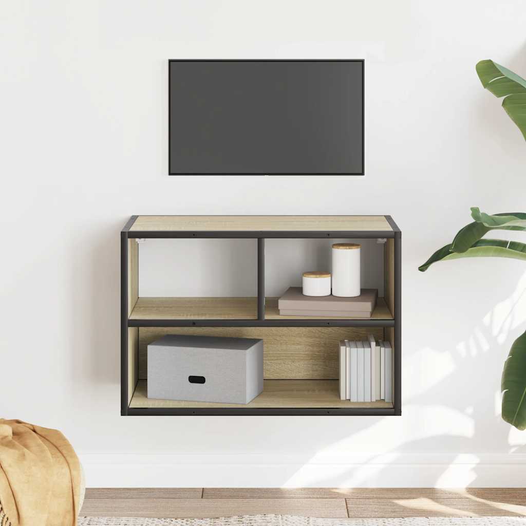 vidaXL Dulap TV, stejar sonoma, 60x31x39,5cm, lemn prelucrat și metal vidaXL Dulap TV, stejar sonoma, 60x31x39,5cm, lemn prelucrat și metal