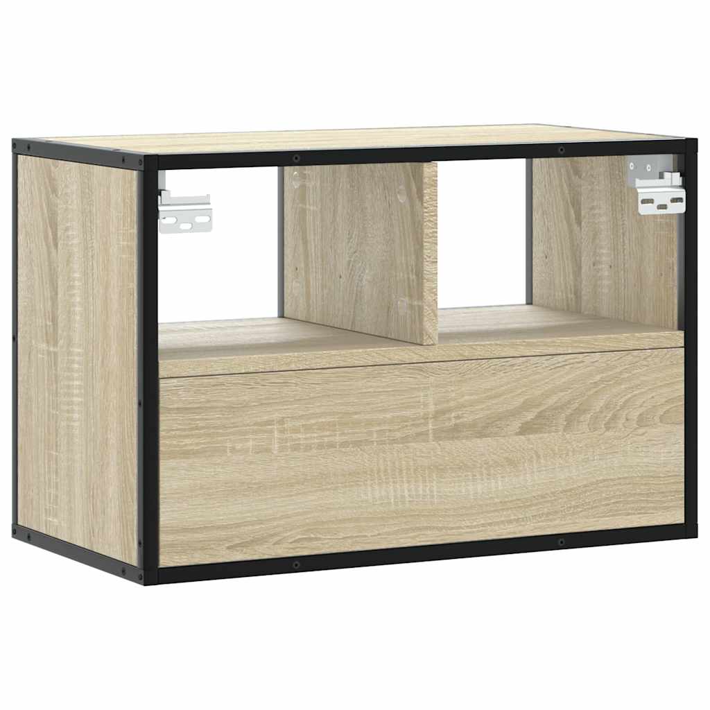 vidaXL Dulap TV, stejar sonoma, 60x31x39,5cm, lemn prelucrat și metal vidaXL Dulap TV, stejar sonoma, 60x31x39,5cm, lemn prelucrat și metal