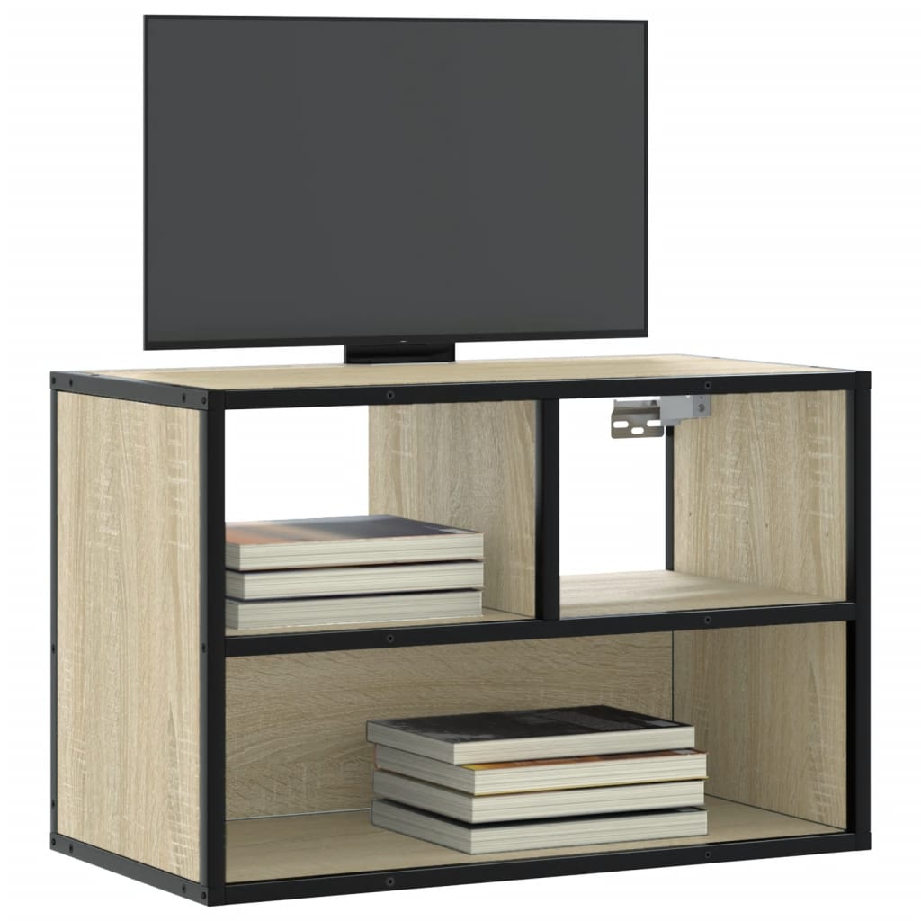 vidaXL Dulap TV, stejar sonoma, 60x31x39,5cm, lemn prelucrat și metal vidaXL Dulap TV, stejar sonoma, 60x31x39,5cm, lemn prelucrat și metal