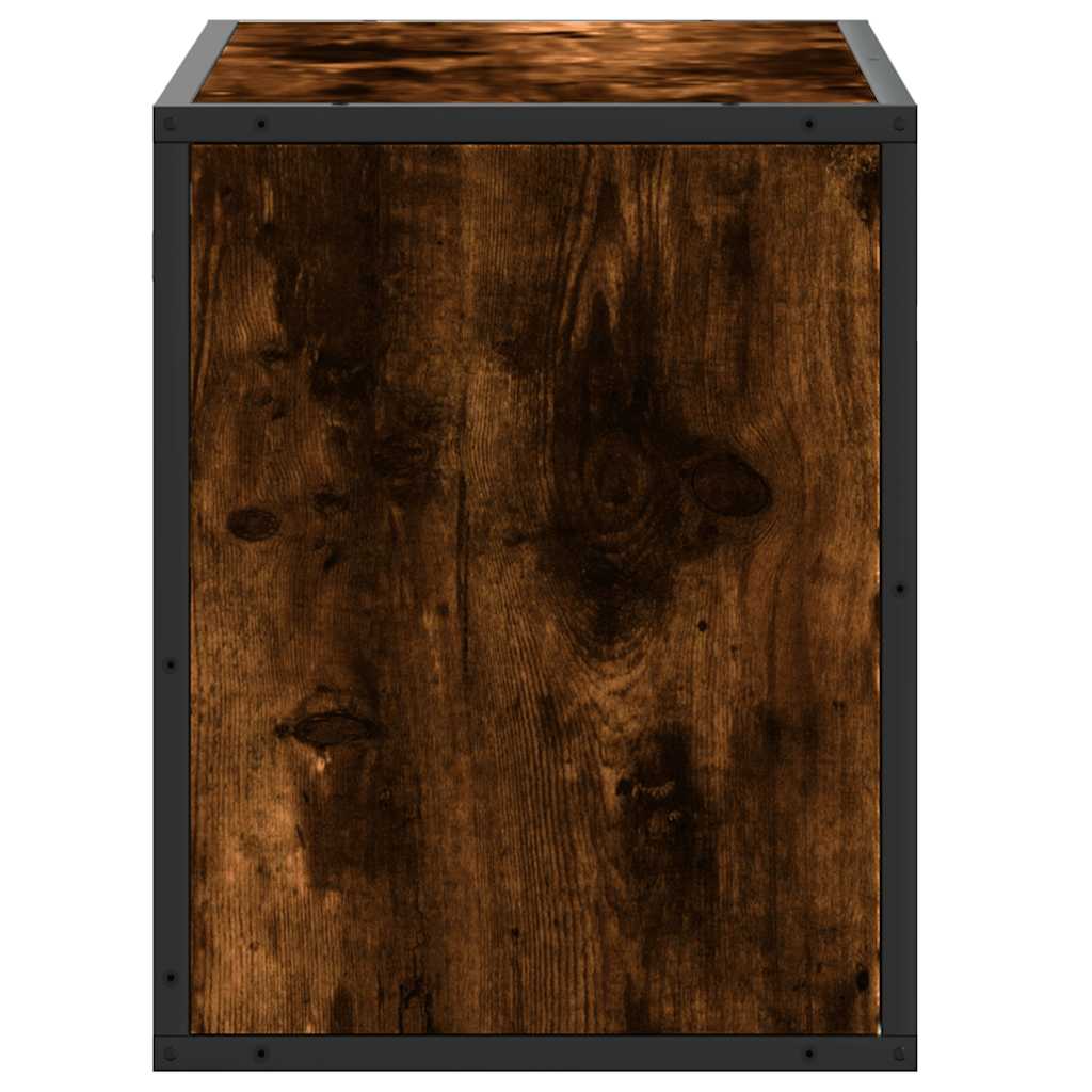 vidaXL Dulap TV stejar fumuriu, 60x31x39,5 cm, lemn prelucrat și metal