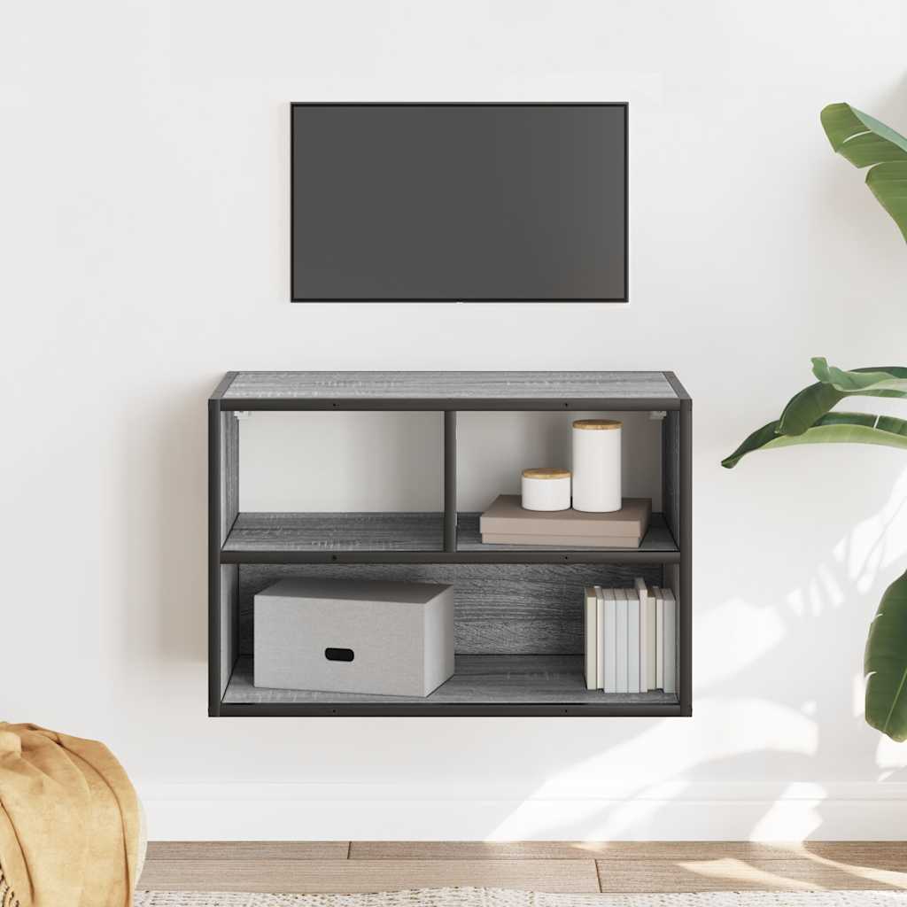 vidaXL Dulap TV, gri sonoma, 60x31x39,5 cm, lemn prelucrat și metal