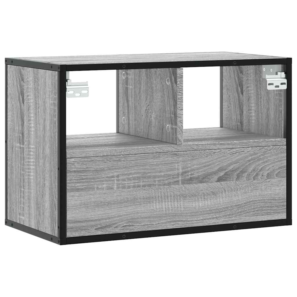 vidaXL Dulap TV, gri sonoma, 60x31x39,5 cm, lemn prelucrat și metal