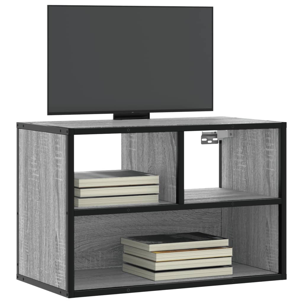 vidaXL Dulap TV, gri sonoma, 60x31x39,5 cm, lemn prelucrat și metal