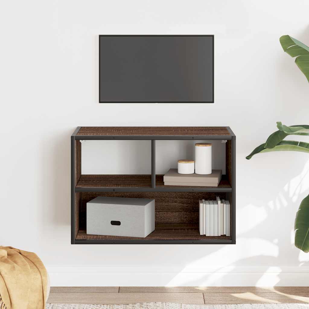vidaXL Dulap TV, stejar maro, 60x31x39,5 cm, lemn prelucrat și metal vidaXL Dulap TV, stejar maro, 60x31x39,5 cm, lemn prelucrat și metal
