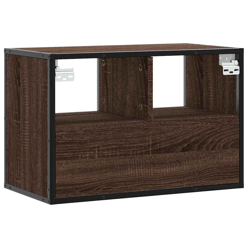 vidaXL Dulap TV, stejar maro, 60x31x39,5 cm, lemn prelucrat și metal vidaXL Dulap TV, stejar maro, 60x31x39,5 cm, lemn prelucrat și metal