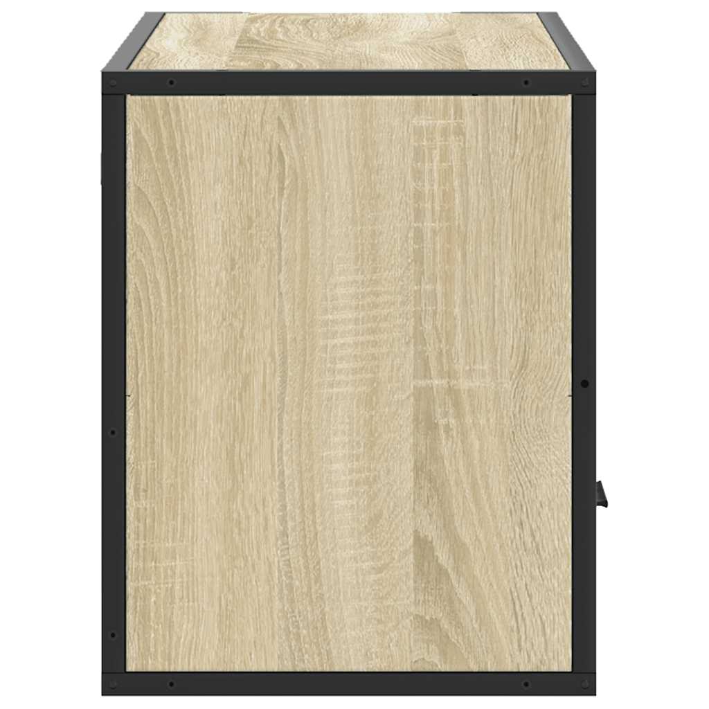 vidaXL Dulap TV, stejar sonoma, 80x31x39,5 cm, lemn prelucrat și metal vidaXL Dulap TV, stejar sonoma, 80x31x39,5 cm, lemn prelucrat și metal