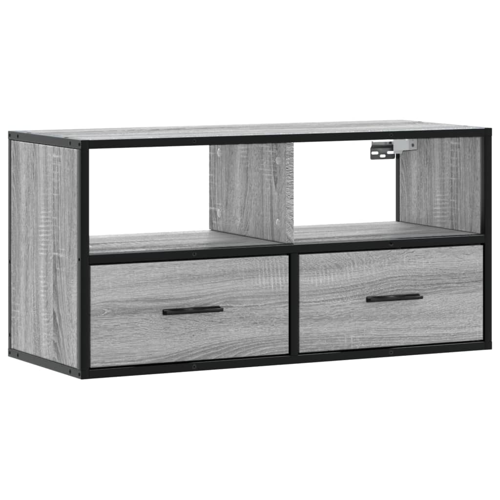 vidaXL Dulap TV, gri sonoma, 80x31x39,5 cm, lemn prelucrat și metal