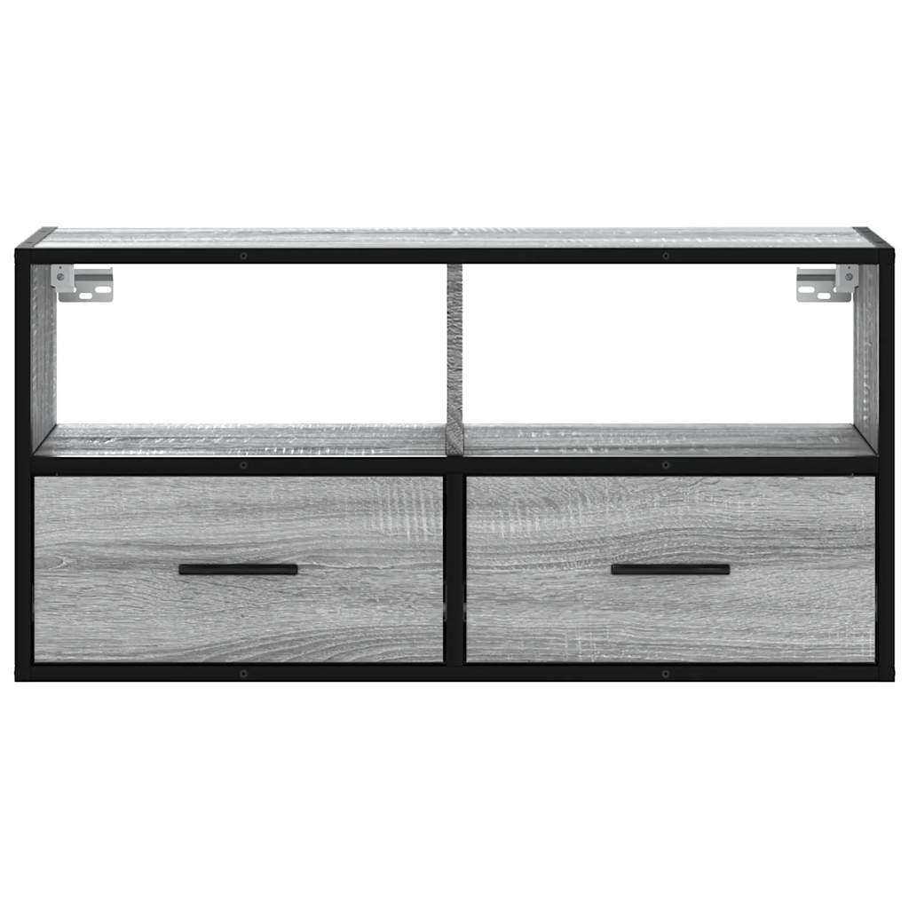 vidaXL Dulap TV, gri sonoma, 80x31x39,5 cm, lemn prelucrat și metal