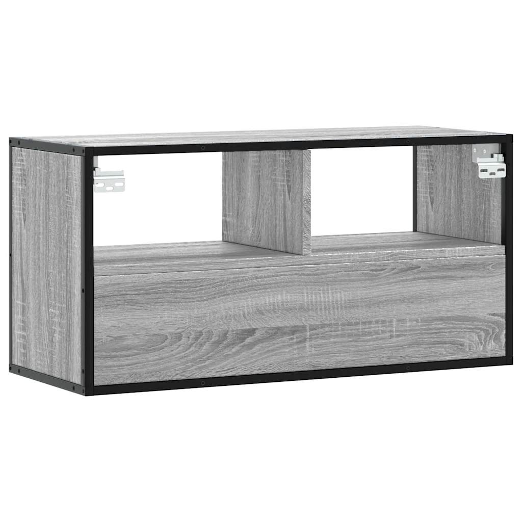 vidaXL Dulap TV, gri sonoma, 80x31x39,5 cm, lemn prelucrat și metal