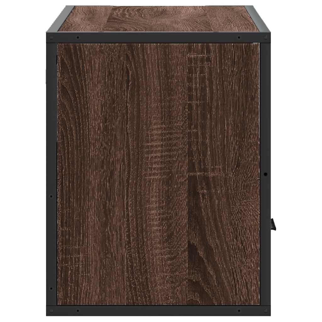 vidaXL Dulap TV, stejar maro, 80x31x39,5 cm, lemn prelucrat și metal vidaXL Dulap TV, stejar maro, 80x31x39,5 cm, lemn prelucrat și metal