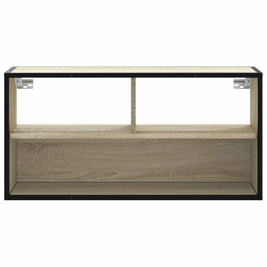 vidaXL Dulap TV, stejar sonoma, 80x31x39,5 cm, lemn prelucrat și metal vidaXL Dulap TV, stejar sonoma, 80x31x39,5 cm, lemn prelucrat și metal