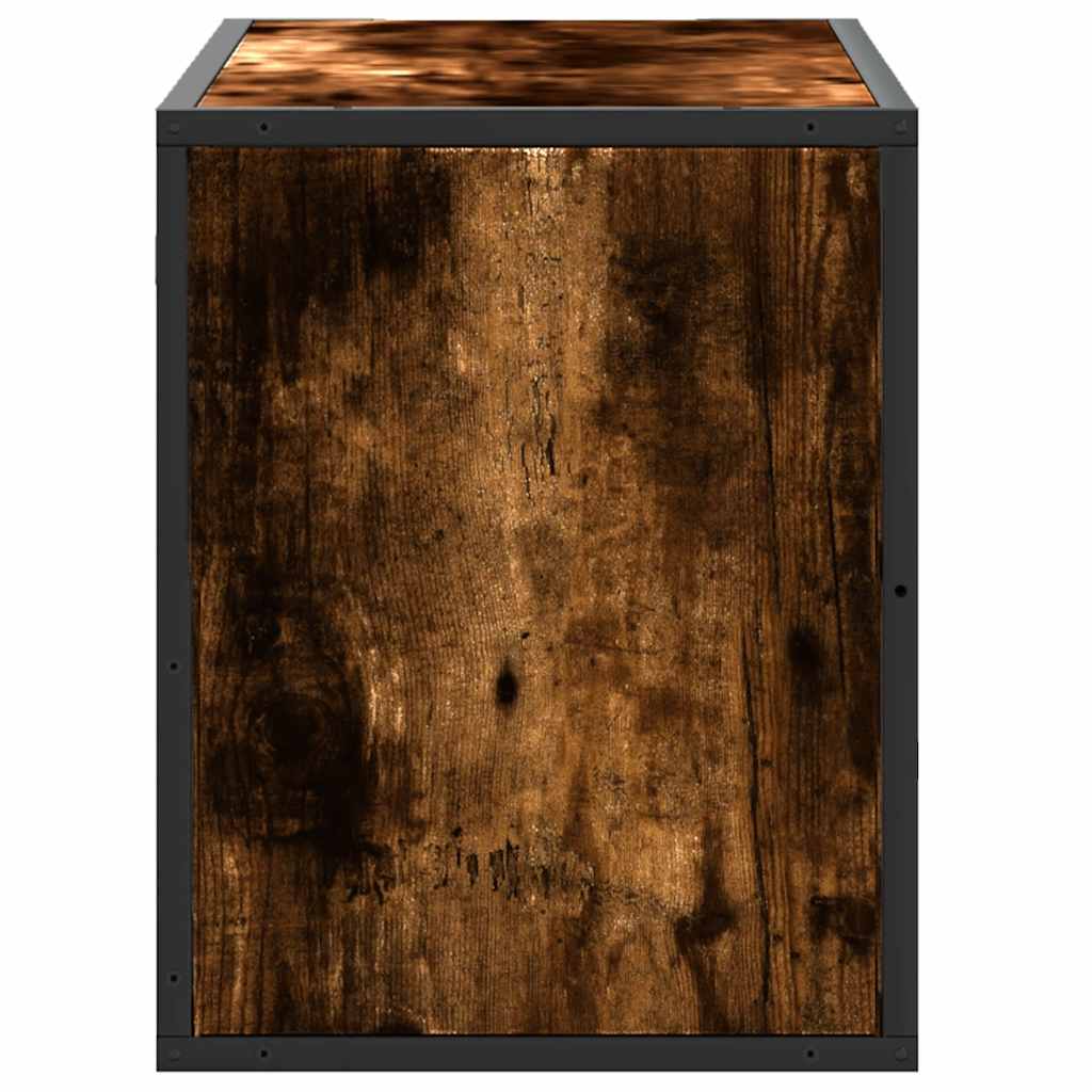 vidaXL Dulap TV stejar fumuriu, 80x31x39,5 cm, lemn prelucrat și metal