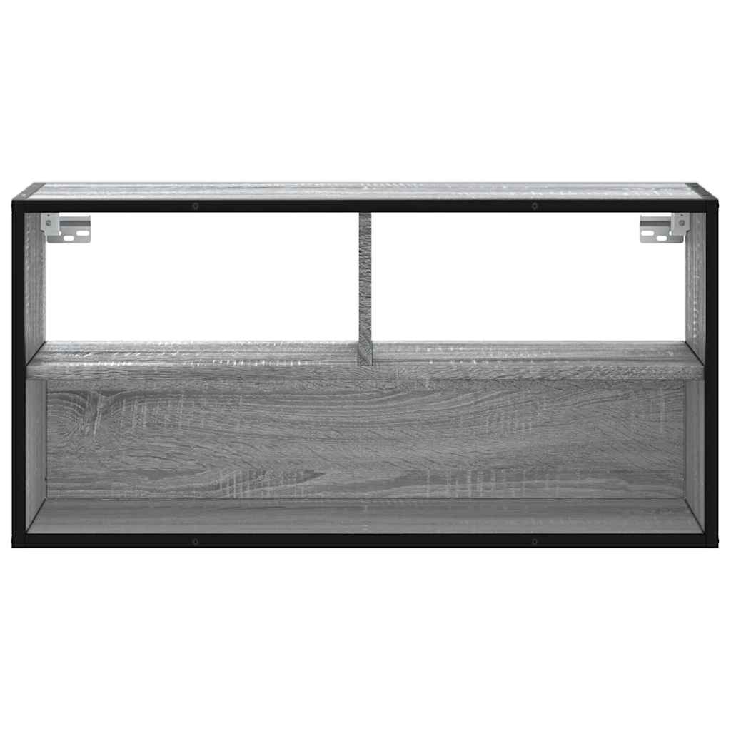 vidaXL Dulap TV, gri sonoma, 80x31x39,5 cm, lemn prelucrat și metal