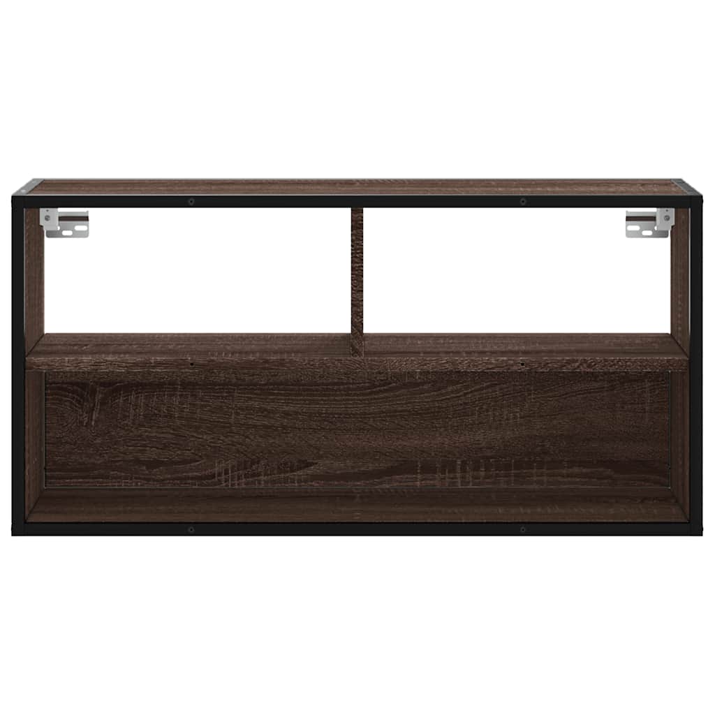 vidaXL Dulap TV, stejar maro, 80x31x39,5 cm, lemn prelucrat și metal vidaXL Dulap TV, stejar maro, 80x31x39,5 cm, lemn prelucrat și metal