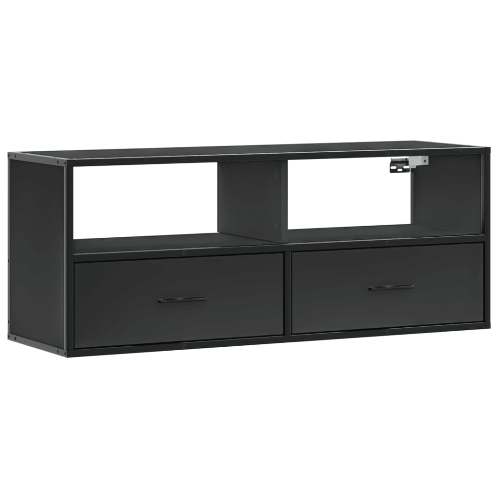 vidaXL Dulap TV, negru, 100x31x39,5 cm, lemn prelucrat și metal
