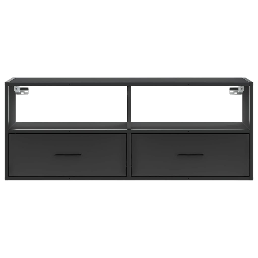 vidaXL Dulap TV, negru, 100x31x39,5 cm, lemn prelucrat și metal