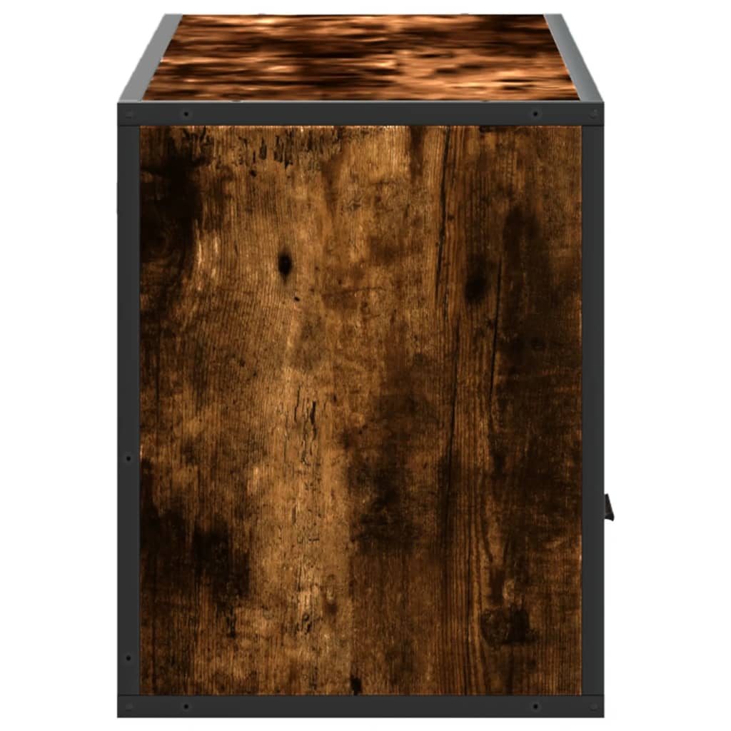 vidaXL Dulap TV stejar fumuriu 100x31x39,5 cm, lemn prelucrat și metal