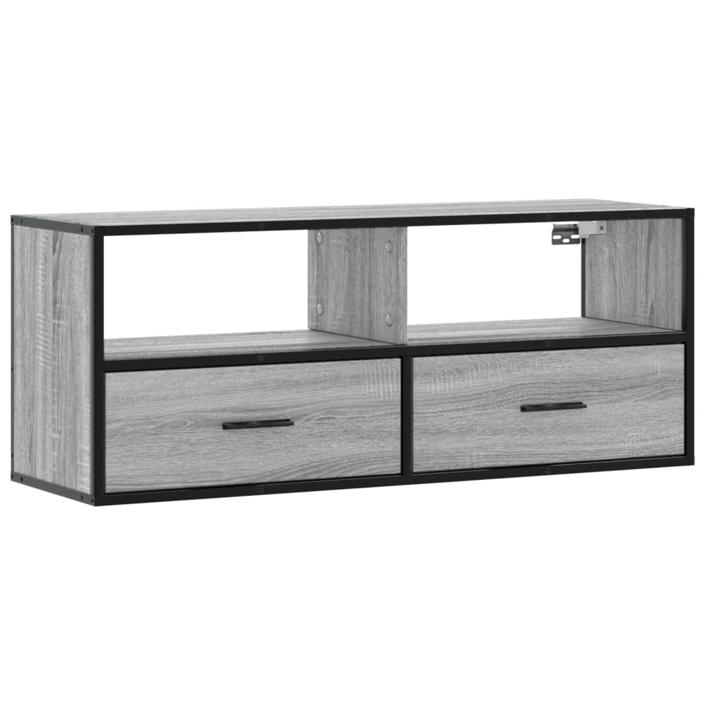 vidaXL Dulap TV, gri sonoma, 100x31x39,5 cm, lemn prelucrat și metal
