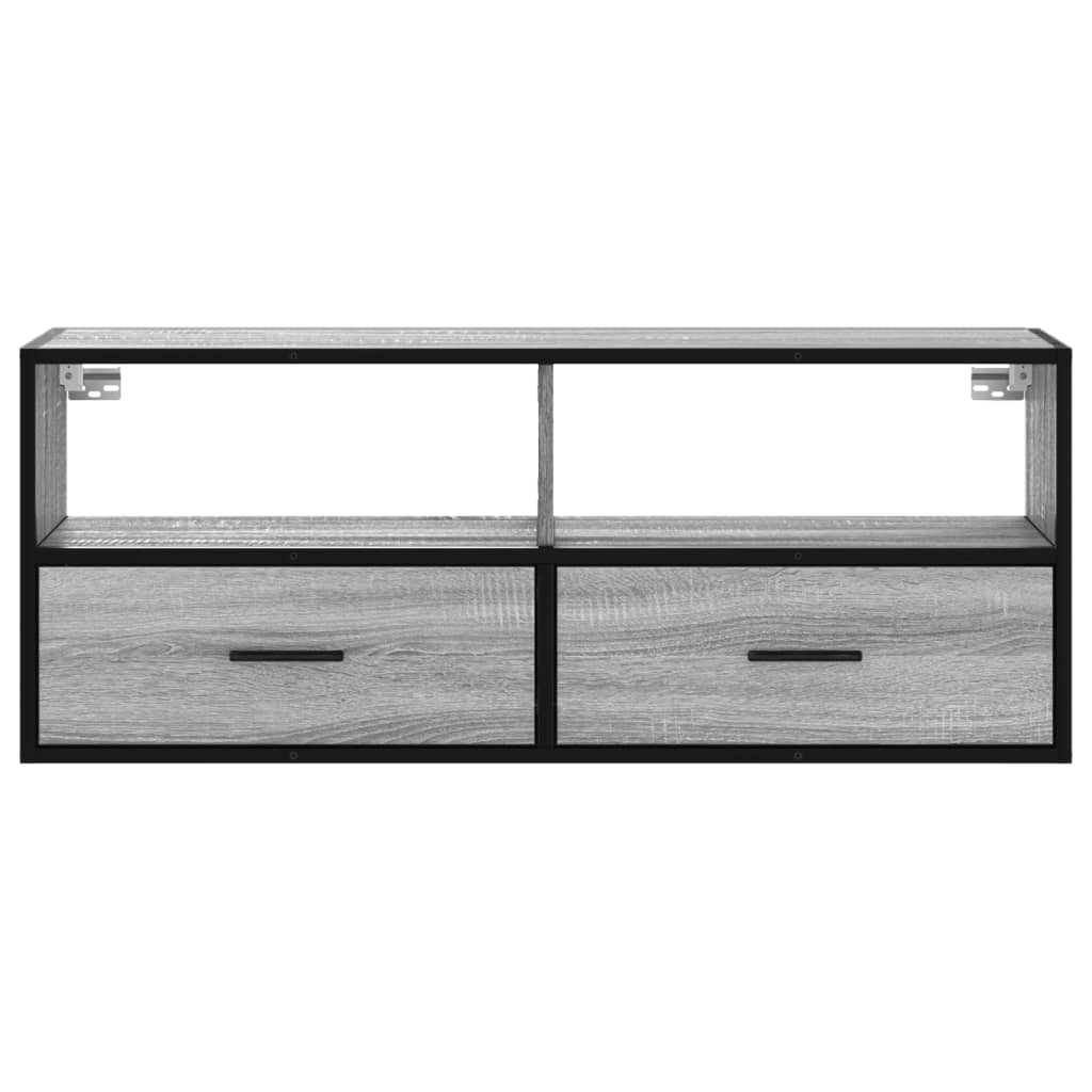 vidaXL Dulap TV, gri sonoma, 100x31x39,5 cm, lemn prelucrat și metal